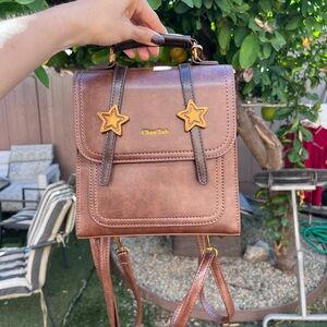 Brown Mini Bag with Star Accents